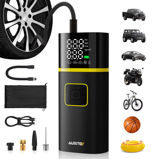 Rechargeable Air Pump Tire Inflator Portable Compressor Digital Cordless Car Tyre Inflator for Motocycle Bicycle Balls